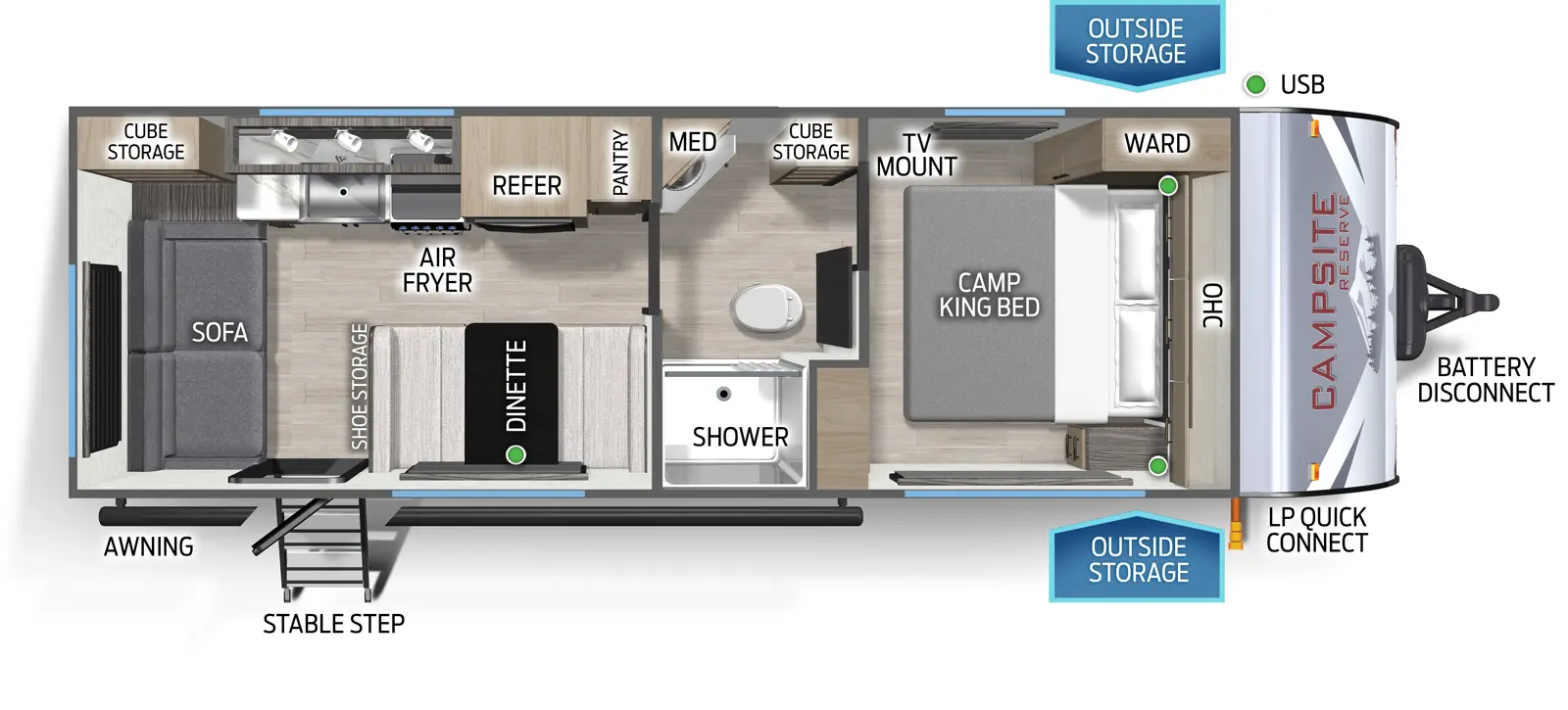 Campsite Reserve 23SF Floorplan